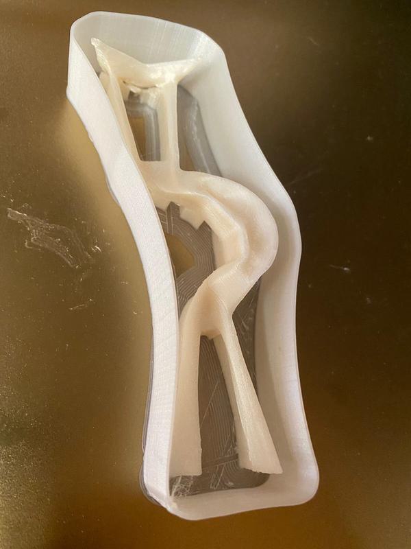 one of the test pieces on its way to becoming bronze